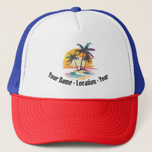Casquette Vibes de soleil tropicales - Palmiers et conceptio