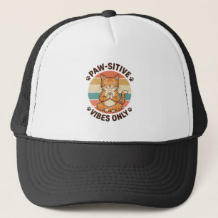 Casquette Vibrations Positives Uniquement Chat Méditant Desi