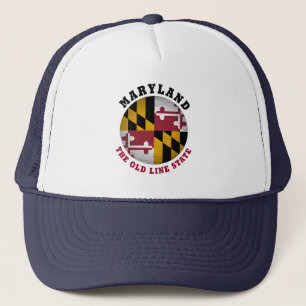 CASQUETTE VIEUX LIGNE DE MARYLAND HAT DE CAMION D'ÉTAT