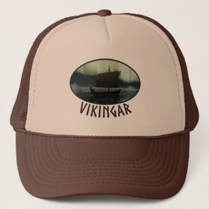 Casquette Viking Navire Et Lumières Du Nord