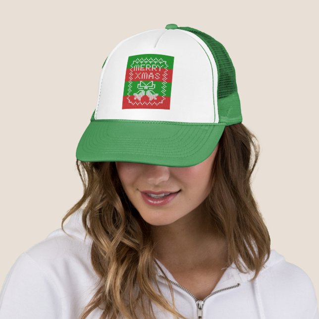 Casquette Vilain pull motif sonnettes Joyeux fils Xmas (En situation)