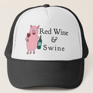 Casquette Vin rouge et porcs