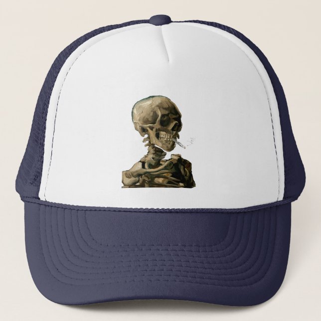 Casquette Vincent van Gogh - Crâne avec cigarette brûlante (Devant)