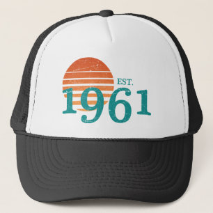 Casquette Vintage 1961 60e anniversaire Retro Sunset