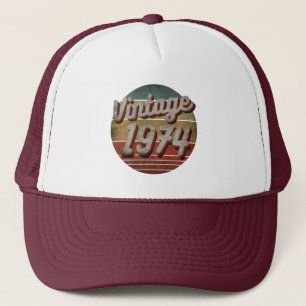 CASQUETTE VINTAGE 1974 HOMMES FEMMES ANNIVERSAIRE CADEAU TRU