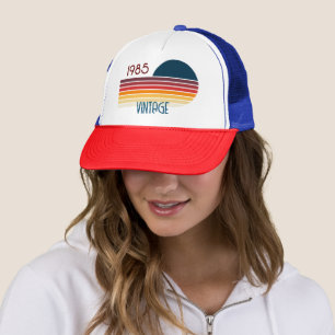 Casquette Vintage 1985 Retro Stripe Sun 40e anniversaire