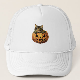 Casquette Vintage Citrouille d'Halloween Kitty