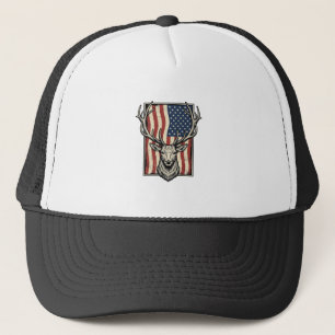 Casquette Vintage Deer Drapeau Américain Conception de Chemi