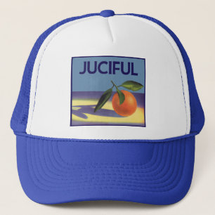 Casquette Vintage Fruit Crate Art Étiquette, Oranges juives