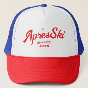 Casquette Vintage Red Apres Ski Custom Ski Resort Party