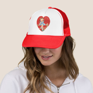 Casquette Vintage Saint Valentin, Fille sur une clôture