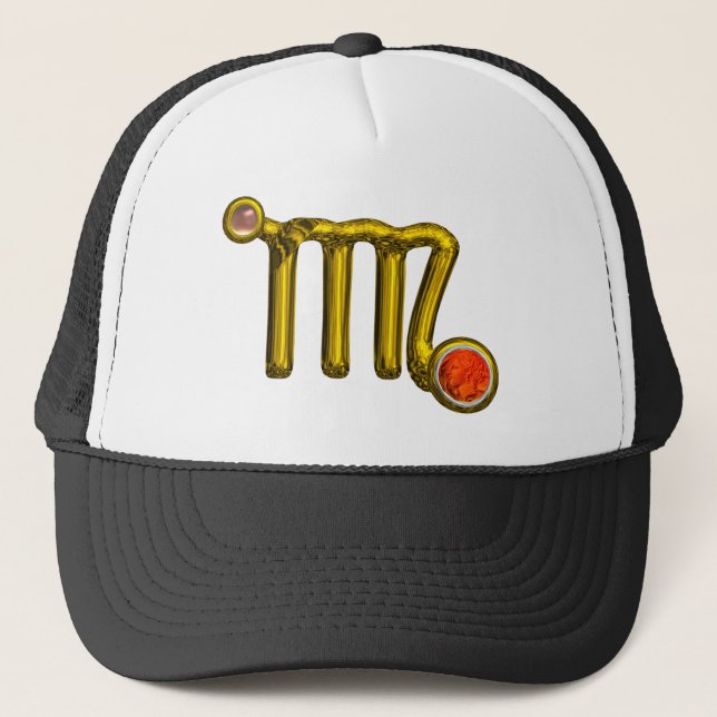 CASQUETTE VIRGO / GOLD ORANGE AGATE ZODIAC SIGNE JEWEL (Devant)