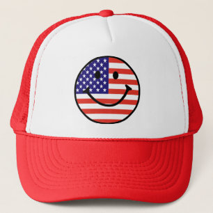 Casquette Visage de sourire patriotique