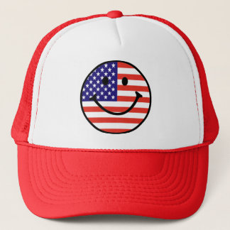Casquette Visage de sourire patriotique