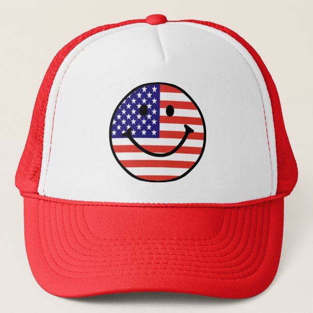 Casquette Visage de sourire patriotique (Devant)