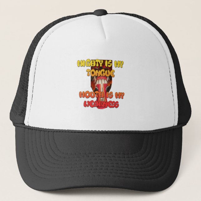 Casquette Visage idiot : Humour d'expression de langue de so (Devant)