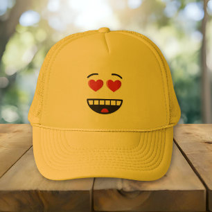 Casquette Visage souriant aux yeux en forme de coeur
