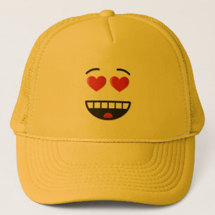 Casquette Visage souriant aux yeux en forme de coeur