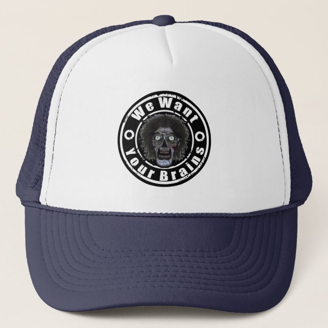 Casquette Visage Zombie - Nous Voulons Vos Cerveaux (Devant)