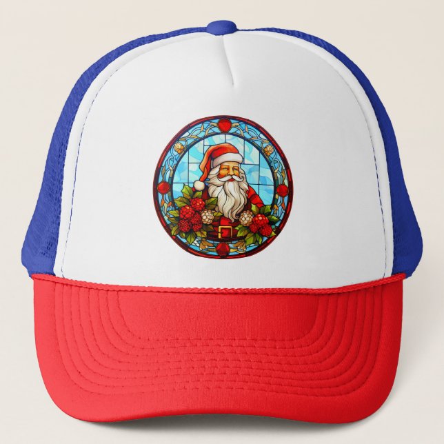 Casquette Vitrail Père Noël ornement de Noël-67672 (Devant)