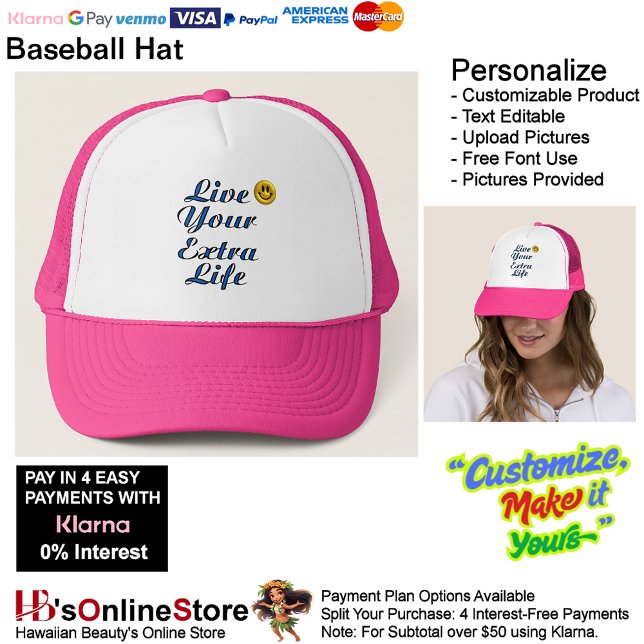 Casquette Vivez votre vie extra (Live Your Extra Life Hat Baseball Trucker Hat.)