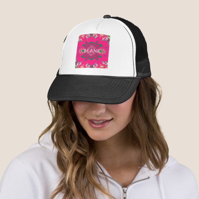 Casquette Vivid Vivid Bébé rose floral violet ombrage Monogr (En situation)