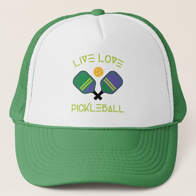 Casquette 😍 Vivre, amour, vert pickball (Devant)