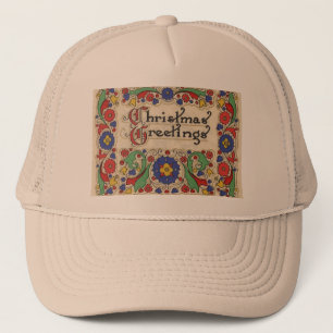 Casquette Voeux de Noël Vintage avec bordure décorative
