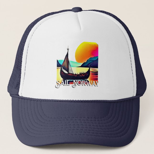 Casquette Voilier Norvège avec Vikiing Ship (Devant)