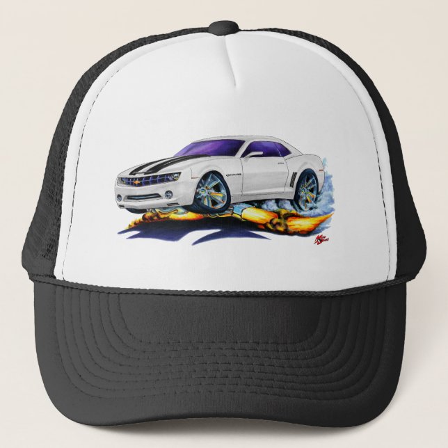 Casquette Voiture 2010 Blanc-Noire de Camaro (Devant)