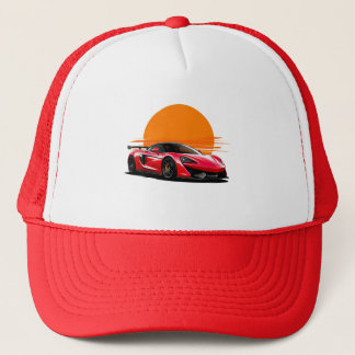 Casquette Voiture De Sport Élégante Contre le coucher de sol