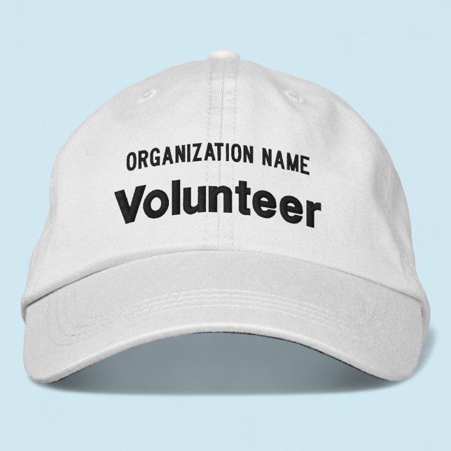Casquette volontaire brodé blanc Casquette ajustab (MISOOK White Embroidered Volunteer Baseball Cap )