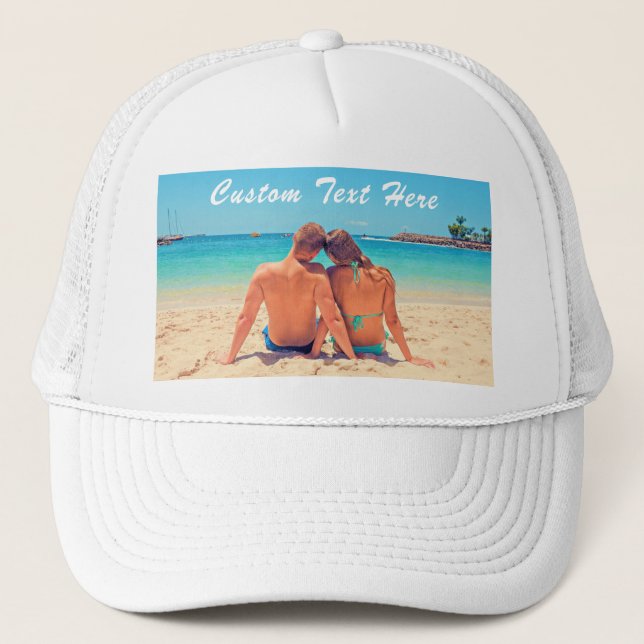 Casquette Votre chapeau de camion de texte photo avec texte  (Devant)
