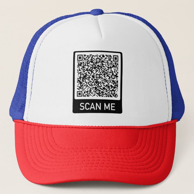 Casquette Votre QR Code Scan Me Info Modern Trucker Hat Cade (Devant)