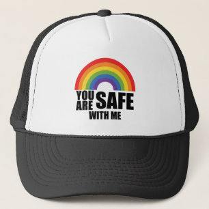 Casquette Vous Êtes En Sécurité Avec Moi LGBTQ Rainbow Pride