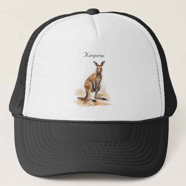 Casquette Wanderer extérieur : aquarelle Kangaroo personnali (Devant)
