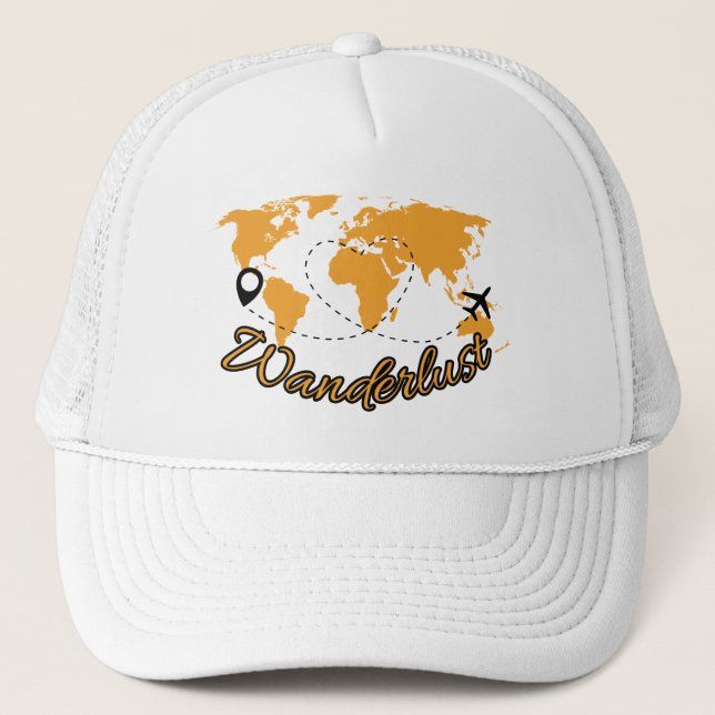 Casquette Wanderlust Trucker Hat | World Traveler Mesh Hat (Devant)
