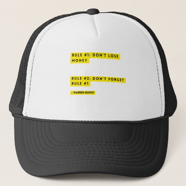 Casquette Warren Buffet - Ne perdez pas d'argent (Devant)