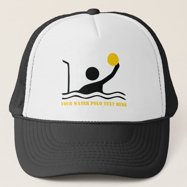 Casquette Water polo player black silhouette custom (Devant)