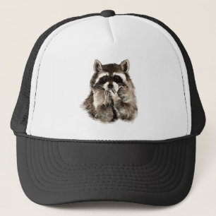 Casquette Watercolor Fun Raccoon Animal Wildlife Art