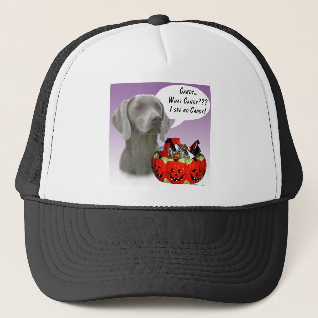 Casquette Weimaraner Halloween Candy (Devant)