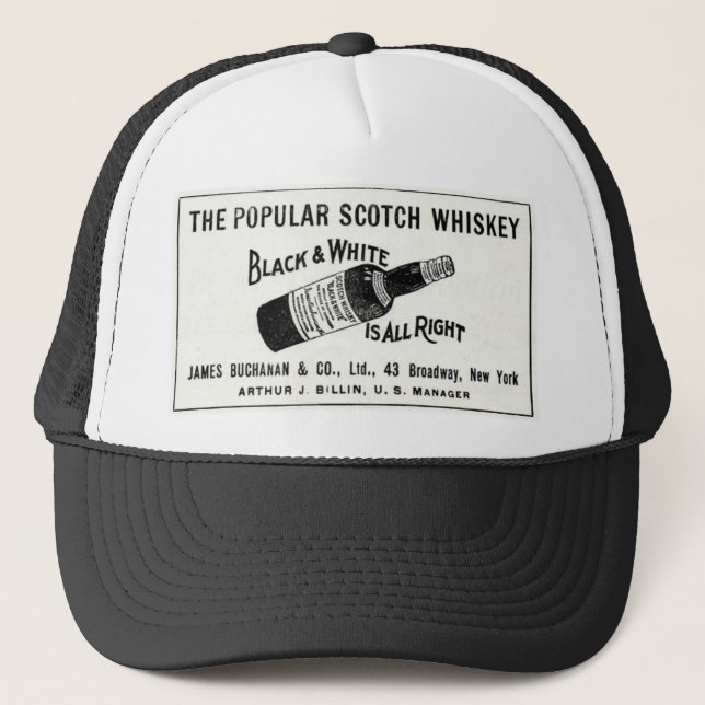 Casquette whisky Buchanan noir et blanc (Devant)