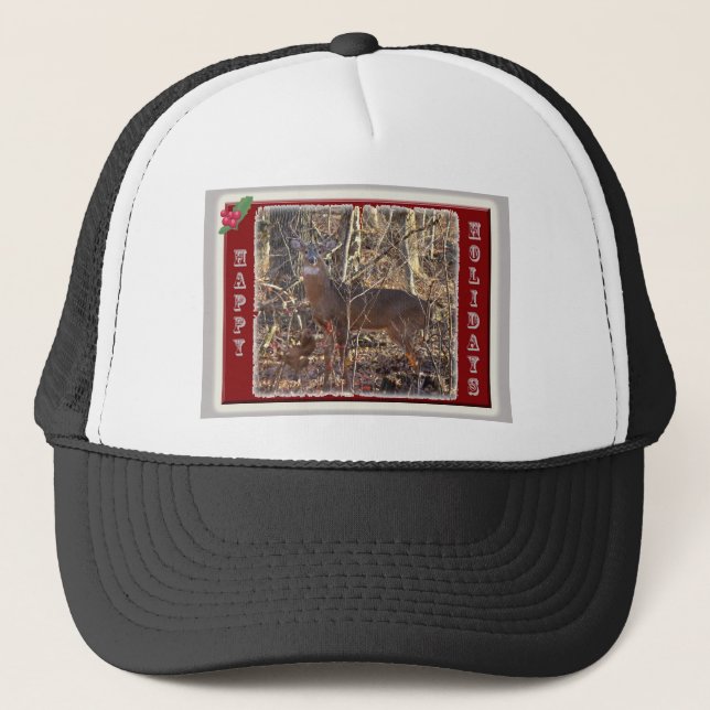 Casquette Whitetail Deer Happy Holidays Items (Devant)