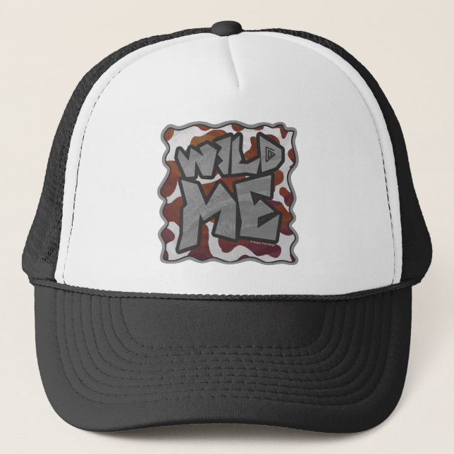Casquette Wild me Vache Brown et blanche Impression (Devant)