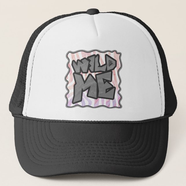 Casquette Wild Me Zebra rose et blanc (Devant)
