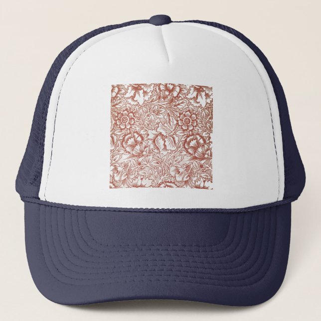 Casquette William Morris Fleur de pavot rose Floral (Devant)