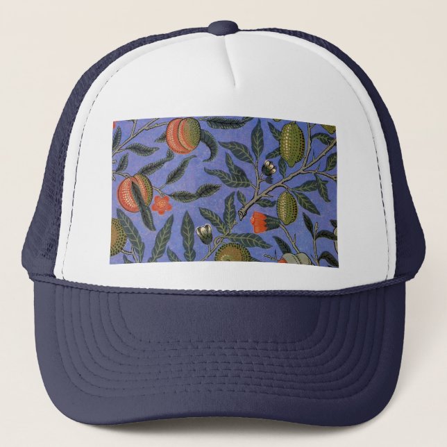 Casquette William Morris Pomegranate Bleu papier peint color (Devant)