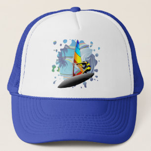 Casquette WindSurfer sur Big Ocean Waves