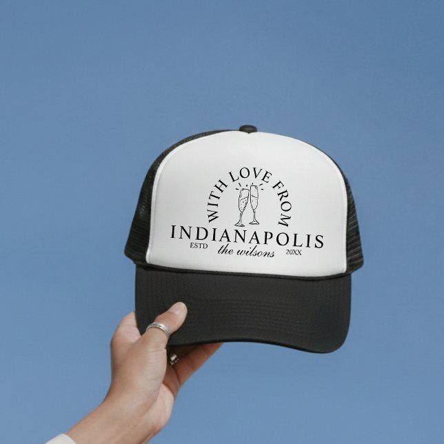Casquette With Love From Destination Wedding Merch (Ditch the expected wedding favors and gift your wedding guests something they'll actually use!)