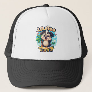 Casquette Wuffoo Surffie Cute Kawaii Puppy Tropical Island